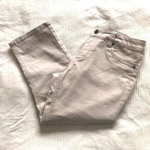 Suko Cropped Ivory Denim Pants Sz 8